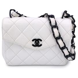 Chanel-Vintage White Quilted Leather Mini Kelly Shoulder Bag-White
