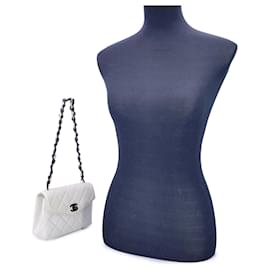 Chanel-Vintage White Quilted Leather Mini Kelly Shoulder Bag-White