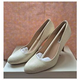 Autre Marque Creme Glitzer-Pumps, Größe 39, L.K. BENNETT Andere