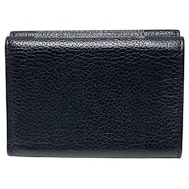 Balenciaga-Portefeuille compact en cuir Balenciaga-Noir