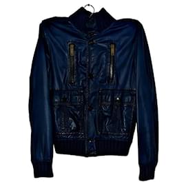 Gucci-Jaqueta bomber de couro Madonna Authentic Gucci Tom Ford 04 AW-Azul