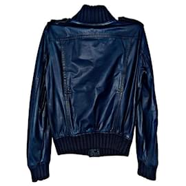 Gucci-Veste bomber en cuir Madonna Authentic Gucci Tom Ford 04 AW-Bleu