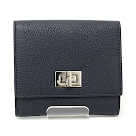 Fendi-Fendi Peekaboo Bi-fold Wallet in Navy-Navy blue