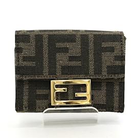 Fendi-Fendi Baguette Micro Tri-fold Wallet-Brown