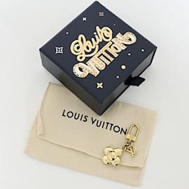 Louis Vuitton-Louis Vuitton Micro Charm Vivienne Bag Monogram Flower Keyring-Golden