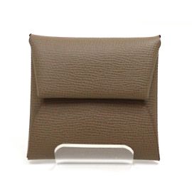 Hermès Monedero de cuero Epsom de Hermes en gris Etoupe Gris pardo