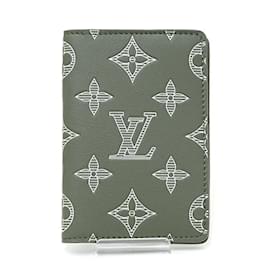 Louis Vuitton-Louis Vuitton Monogram Shadow Card Case-Green,Khaki