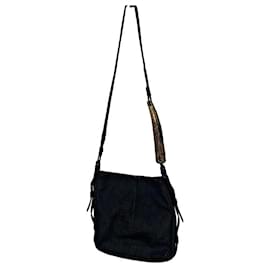 Yves Saint Laurent-Authentic YSL Tom Ford Rive Gauche Denim Mombasa Crossbody Bag-Blue