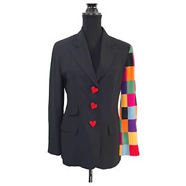 Moschino Couture vintage jacket with red hearts Black Multiple colors