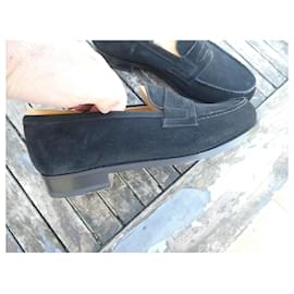 JM Weston-moccasin jm weston black suede worn once 7/5F 42.5 wide-Black
