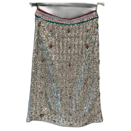 Mary Katrantzou-Sigma Embellished Skirt-Silvery