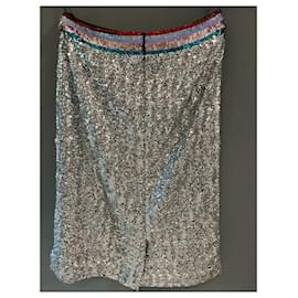 Mary Katrantzou-Sigma Embellished Skirt-Silvery