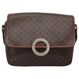 Céline-CELINE Macadam Canvas Shoulder Bag PVC Leather Brown Auth 117431-Brown