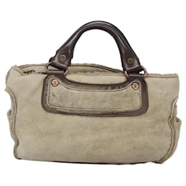 Céline-CELINE Boogie bag Hand Bag Mouton Beige Auth ar13421-Beige