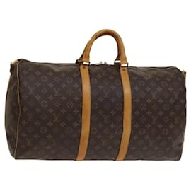 Louis Vuitton-LOUIS VUITTON Monogram Keepall Bandouliere 55 Boston Bag M41414 LV Auth KD460-Monogram