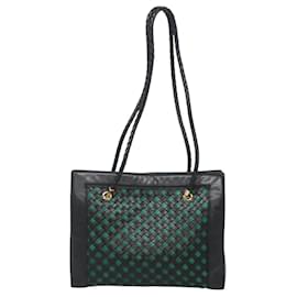Autre Marque-BOTTEGA VENETA INTRECCIATO Shoulder Bag Leather Navy Gold Auth 117964-Golden,Navy blue