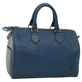 Louis Vuitton-LOUIS VUITTON Epi Speedy 25 Hand Bag Toledo Blue M43015 LV Auth 118080-Blue