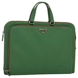 Prada-PRADA Business Bag Safiano leather Green Auth 117857-Green
