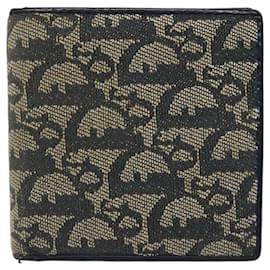 Christian Dior-Christian Dior Trotter Canvas Wallet Navy Auth yk17907-Navy blue