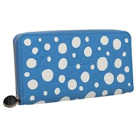 Louis Vuitton-LOUIS VUITTON Giant Monogram Infinity Dot Zippy Wallet Blue M81954 Auth BA1045SM-Blue