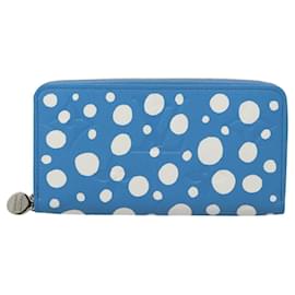Louis Vuitton-LOUIS VUITTON Giant Monogram Infinity Dot Zippy Wallet Blue M81954 Auth BA1045SM-Blue