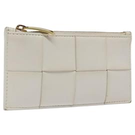 Autre Marque-BOTTEGA VENETA MAXI INTRECCIATO Coin Purse Leather White Gold Auth 118221-White,Golden