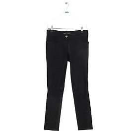 Barbara Bui Black leather slim pants Black