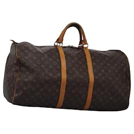 Louis Vuitton-LOUIS VUITTON Monogram Keepall 60 Boston Bag M41422 LV Auth BD1893-Monogram