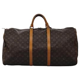 Louis Vuitton-LOUIS VUITTON Monogram Keepall 60 Boston Bag M41422 LV Auth BD1893-Monogram