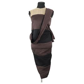 Lanvin Vestido de seda marrom Marrom
