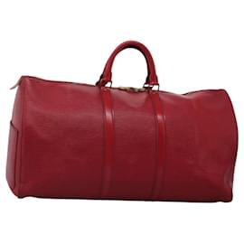 Louis Vuitton-LOUIS VUITTON Epi Keepall 55 Boston Bag Red M42957 LV Auth KD472-Red
