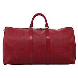 Louis Vuitton-LOUIS VUITTON Epi Keepall 55 Boston Bag Red M42957 LV Auth KD472-Red