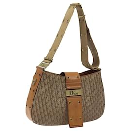 Christian Dior-Christian Dior Trotter Canvas Shoulder Bag Beige Gold Auth yk17815-Beige,Golden