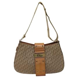 Christian Dior-Christian Dior Trotter Canvas Shoulder Bag Beige Gold Auth yk17815-Beige,Golden