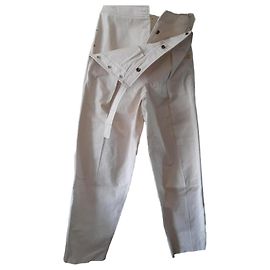 Hermès Baumwollhose Farbe Eggshell Größe 38 Aus weiß