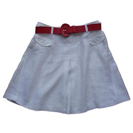 Autre Marque Tailleur jupe en lin blanc taille 36 Blanc