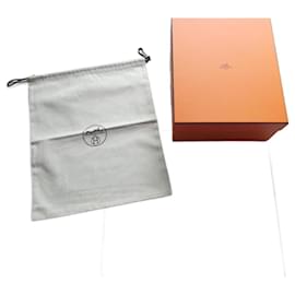 Hermès-Hermès box for original Birkin 25 with its dustbag 37X44 in chevron canvas-Orange