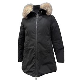 Moncler Blavet Down Jacket Black with Fox Fur Black