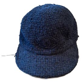 Chanel Cotton Cap Navy Blue M Navy blue