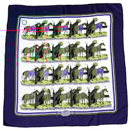 Hermès-Hermes scarf 1993 Martell Grand National special edition-Blue,Multiple colors