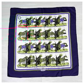 Hermès-Hermes scarf 1993 Martell Grand National special edition-Blue,Multiple colors