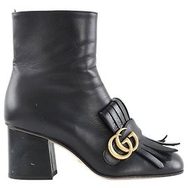 Gucci Botas de cuero negras Negro