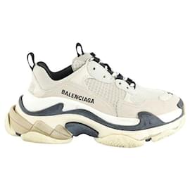 Balenciaga-Baskets en cuir-Gris