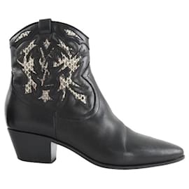 Saint Laurent-Leather boots-Black