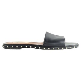 Valentino Black leather sandals Black