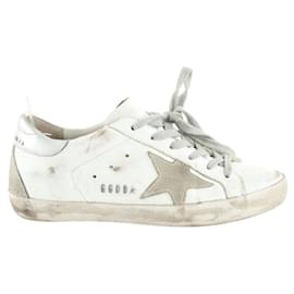 Golden Goose-Leather sneakers-White