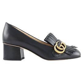 Gucci Schwarze Lederloafers Schwarz