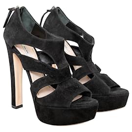 Miu Miu-Miu Miu Strappy Heel Sandals -Black