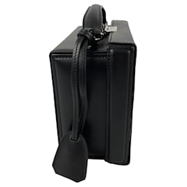 Autre Marque-Mark Cross Black / Silver Grommet Detail Grace Box Bag-Black
