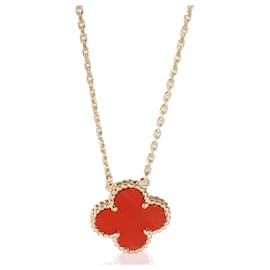Van Cleef & Arpels-Van Cleef & Arpels Vintage Alhambra Carnelian Pendant in 18k Yellow Gold-Other